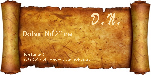 Dohm Nóra névjegykártya