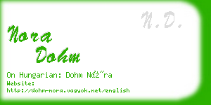 nora dohm business card